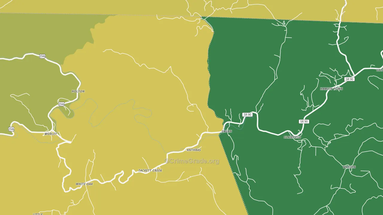Eagan, TN Map of Vehicle Theft Rates