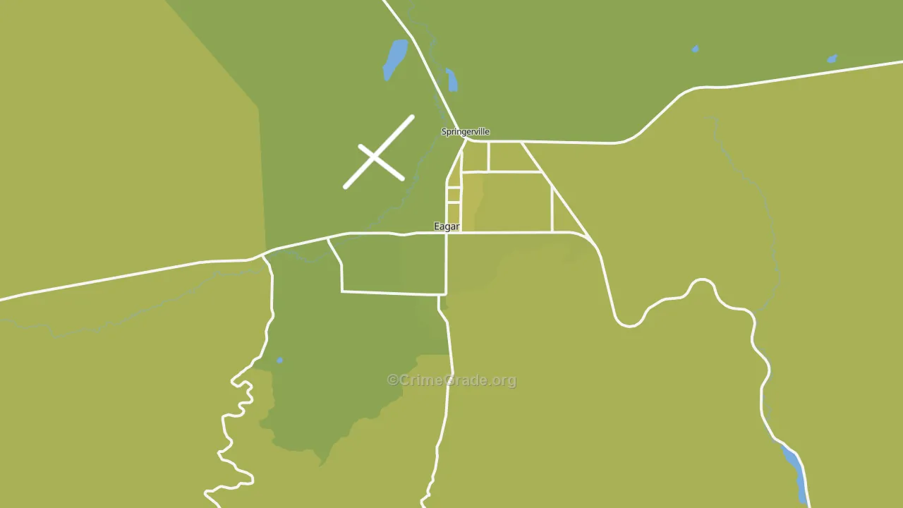 Eagar, AZ Map of Vehicle Theft Rates