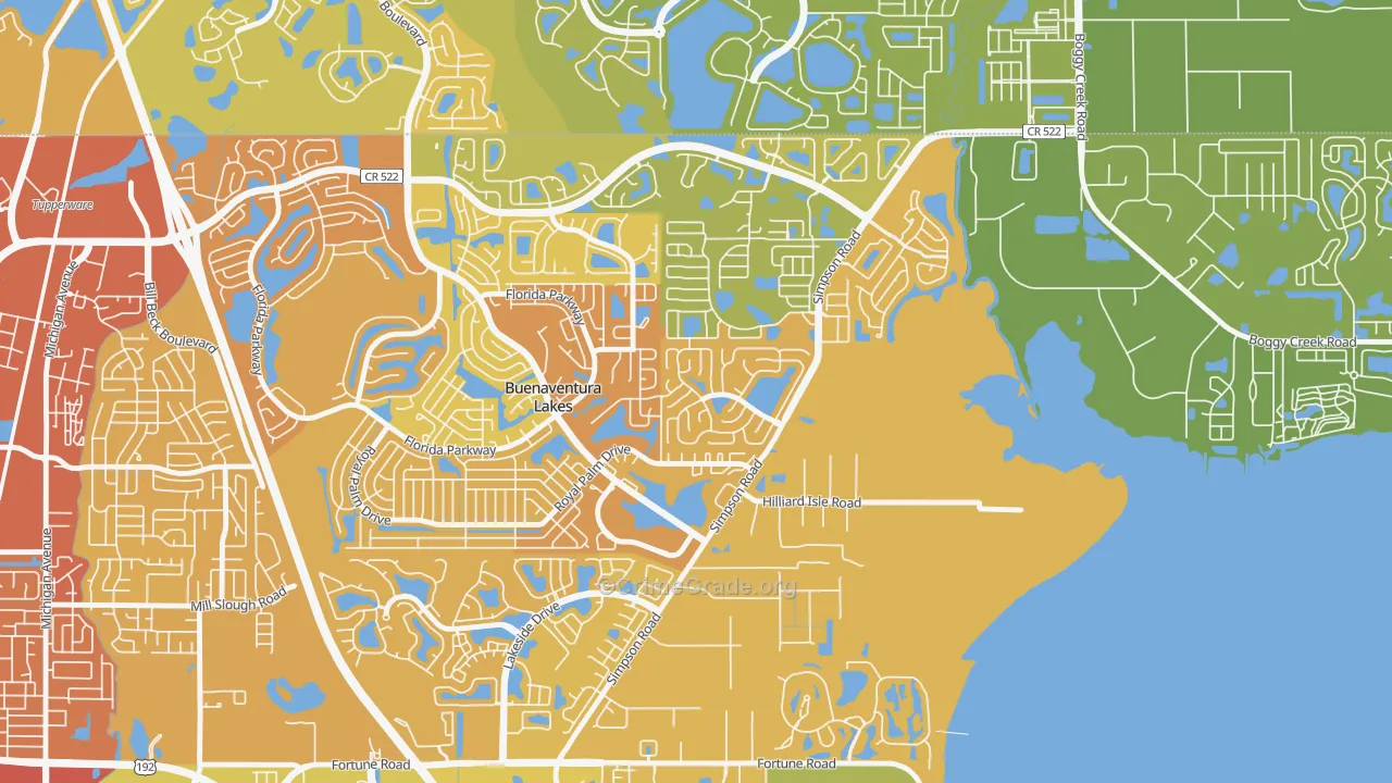 Eagle Bay, Kissimmee, FL Map of Vehicle Theft Rates