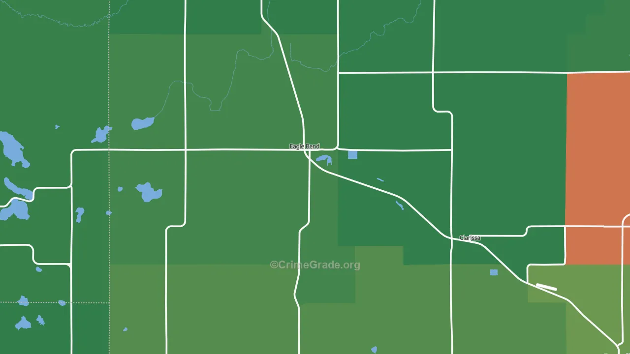 Eagle Bend, MN Map of Vehicle Theft Rates