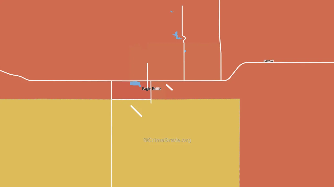 Eagle Butte, SD Map of Vehicle Theft Rates