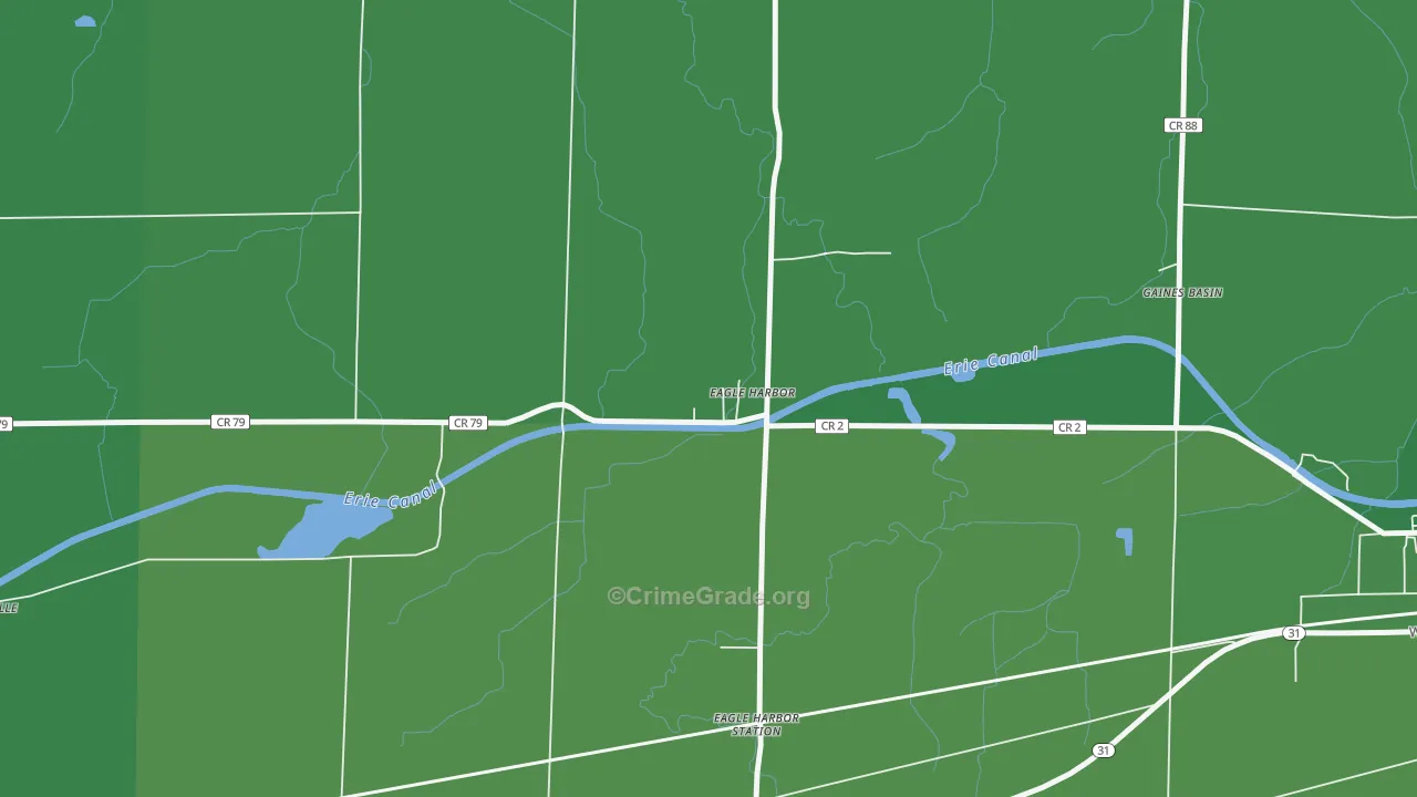 Eagle Harbor, NY Map of Vehicle Theft Rates