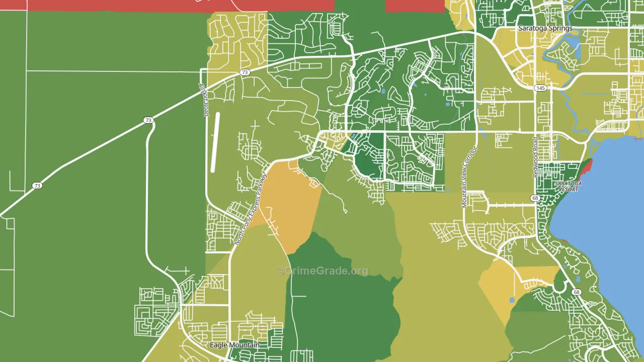 Eagle Mountain, UT Map of Vehicle Theft Rates