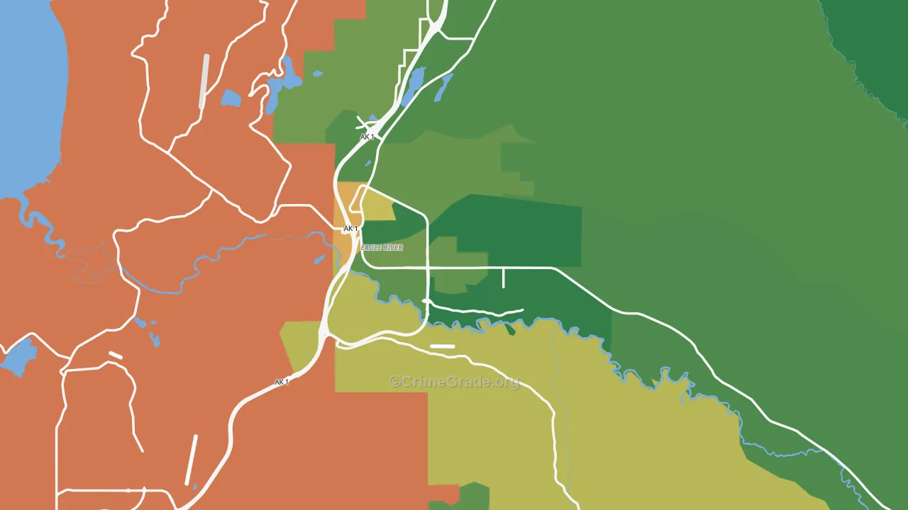 Eagle River, AK Map of Vehicle Theft Rates