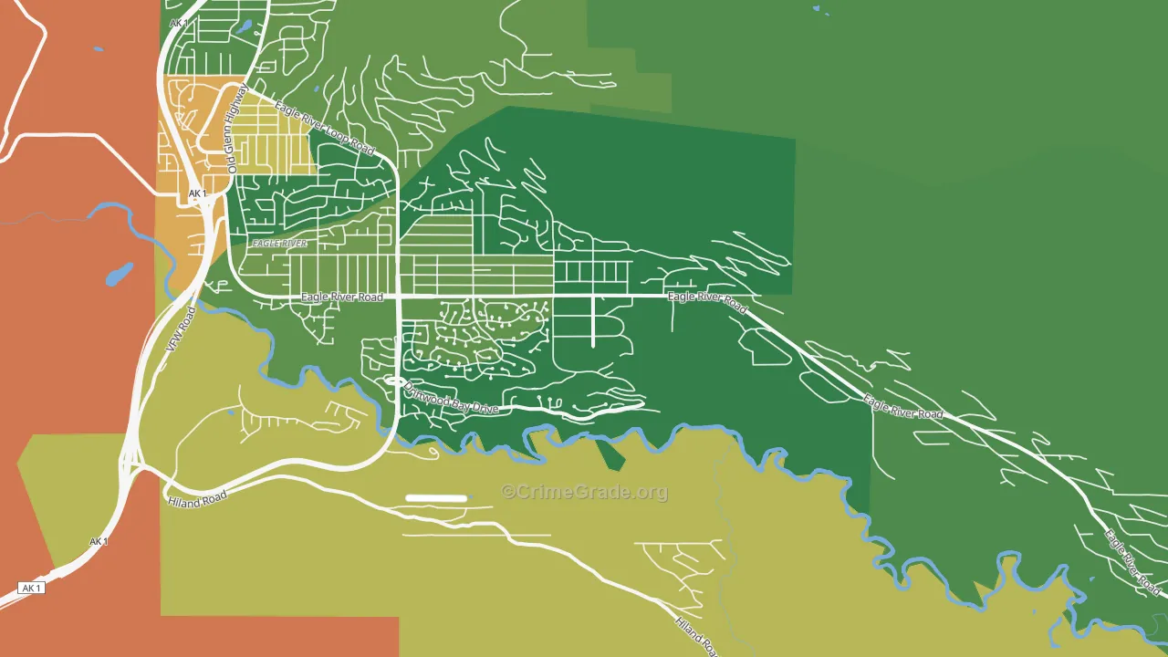 Eagle River Valley, Eagle River, AK Map of Vehicle Theft Rates