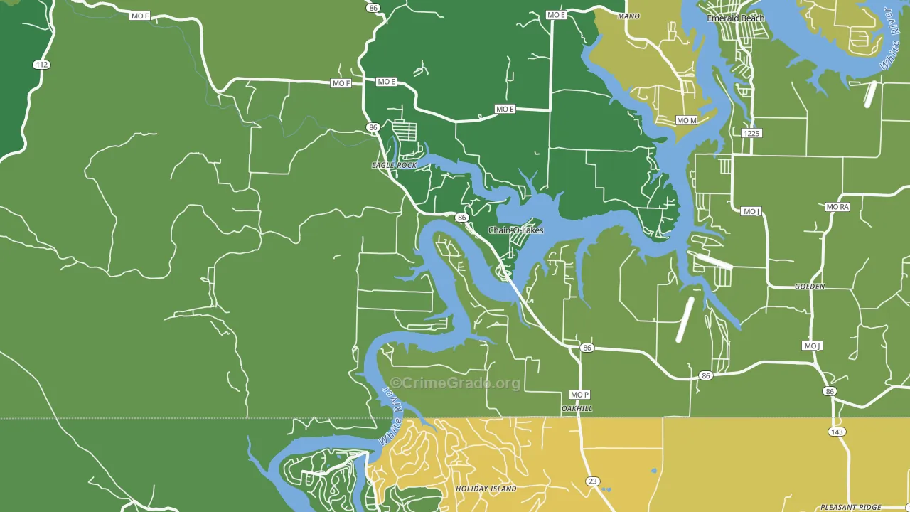 Eagle Rock, MO Map of Vehicle Theft Rates
