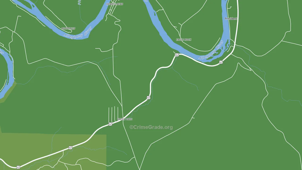 Eagle Rock, PA Map of Vehicle Theft Rates
