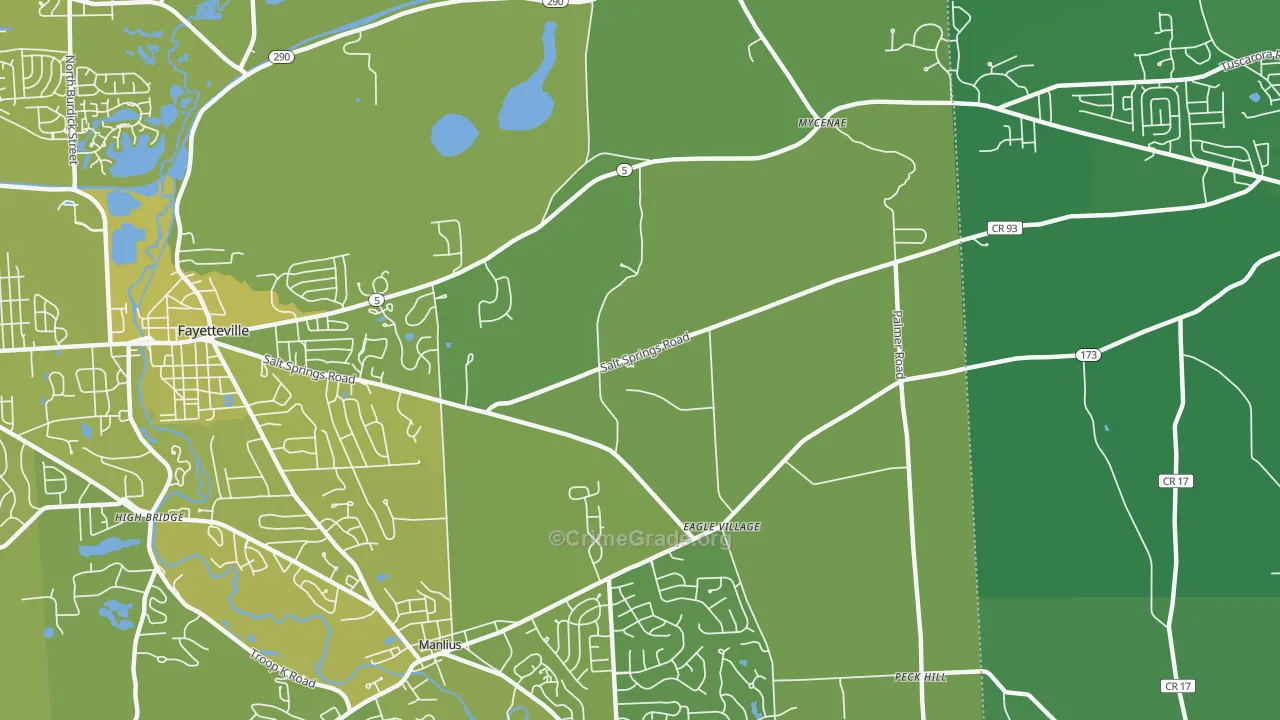 Eagle Village, NY Map of Vehicle Theft Rates