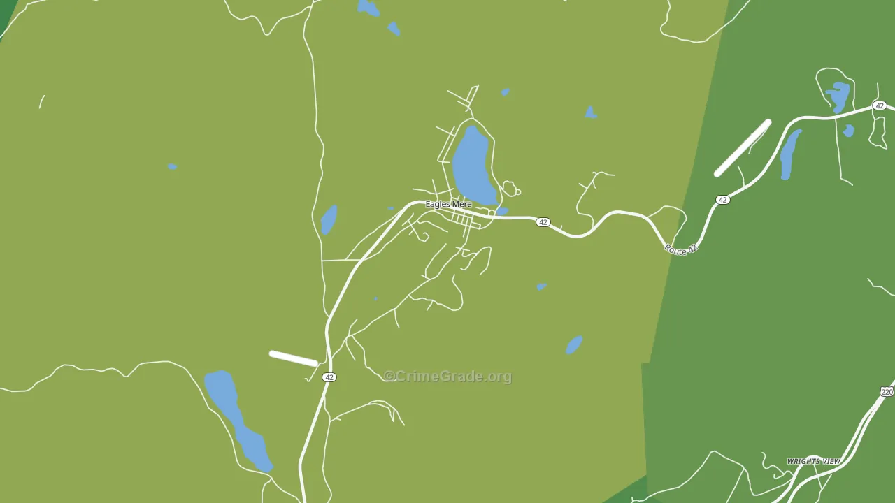 Eagles Mere, PA Map of Vehicle Theft Rates