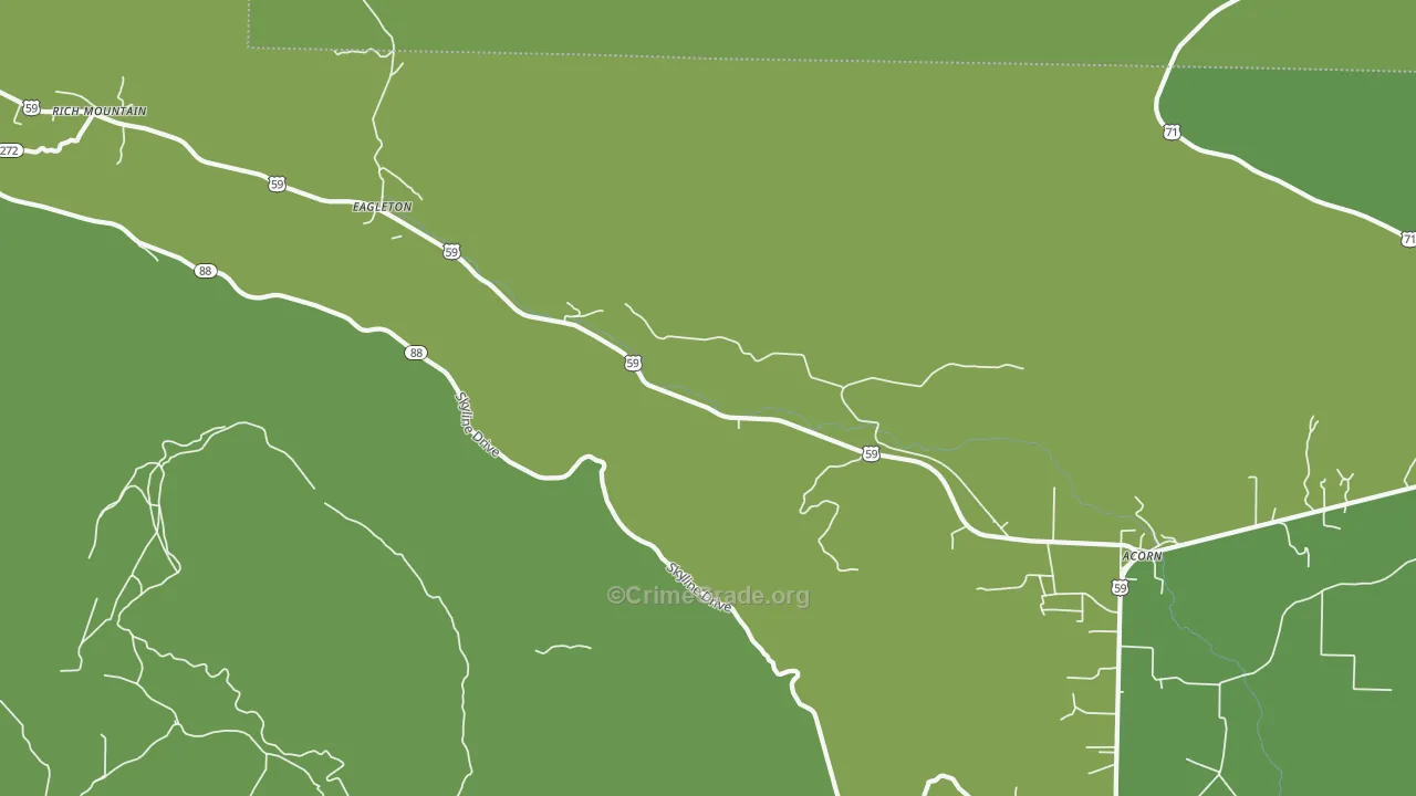 Eagleton, AR Map of Vehicle Theft Rates