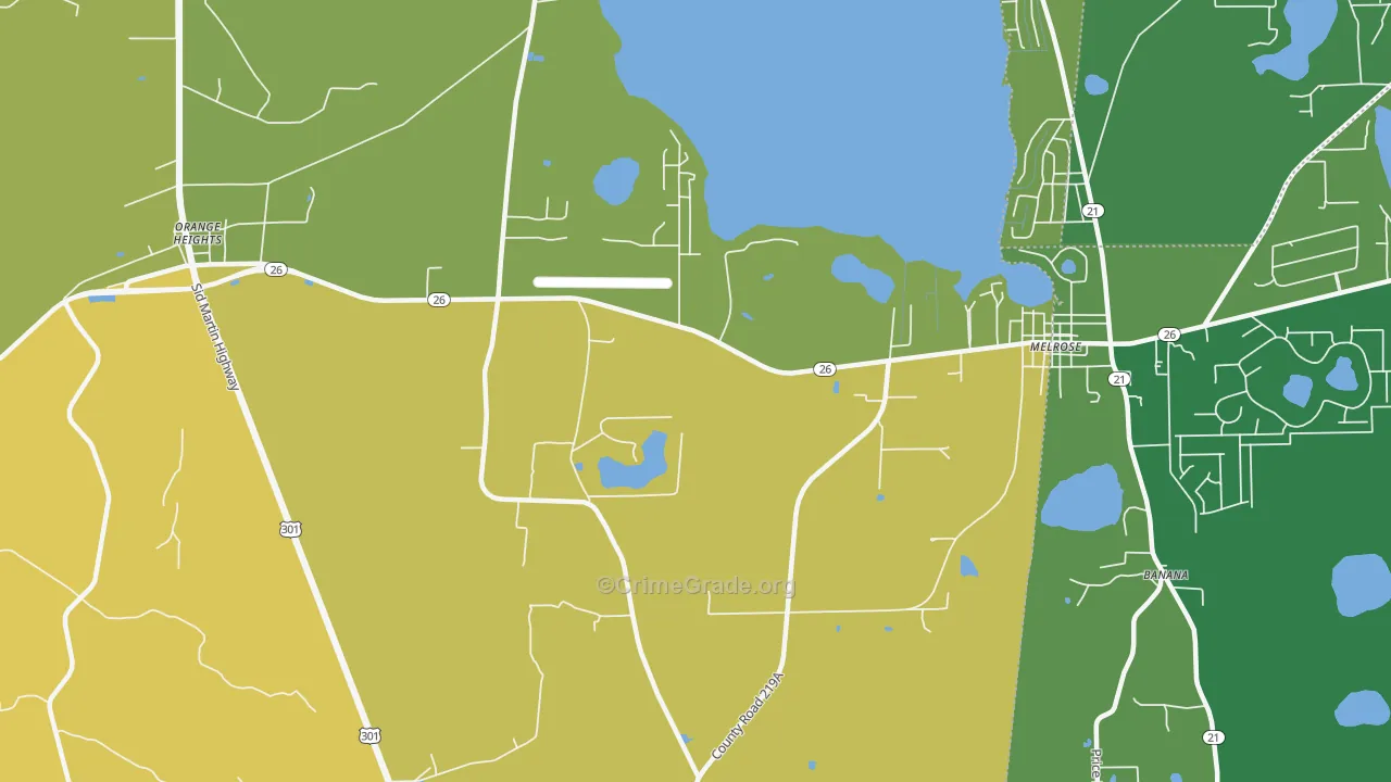 Earleton, FL Map of Vehicle Theft Rates