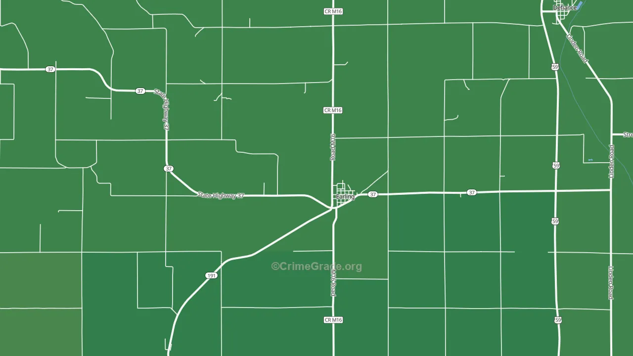 Earling, IA Map of Vehicle Theft Rates