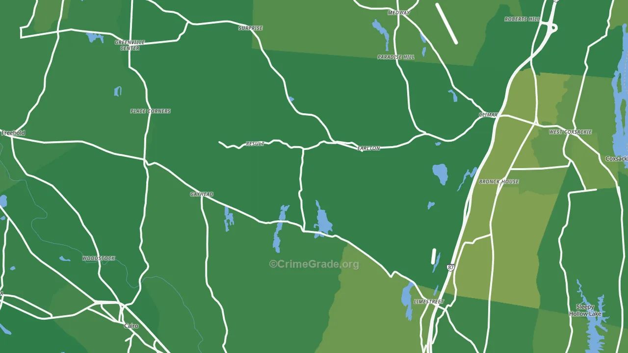 Earlton, NY Map of Vehicle Theft Rates