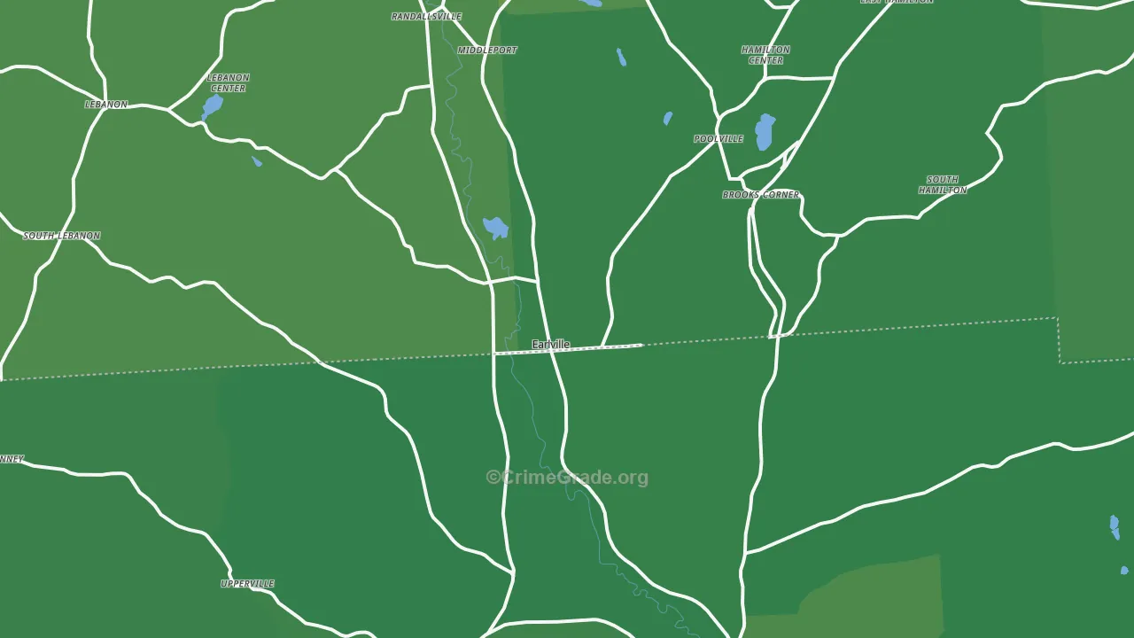 Earlville, NY Map of Vehicle Theft Rates