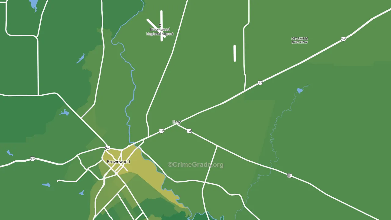 Early, TX Map of Vehicle Theft Rates
