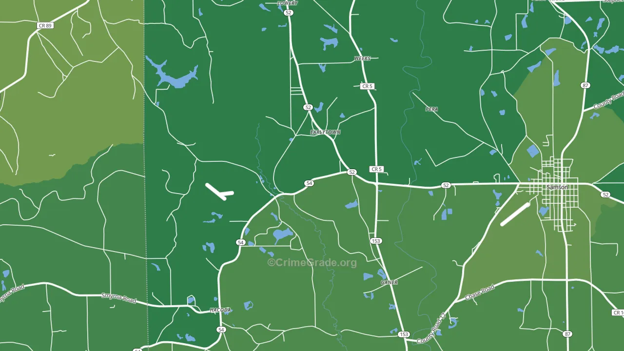Earlytown, AL Map of Vehicle Theft Rates