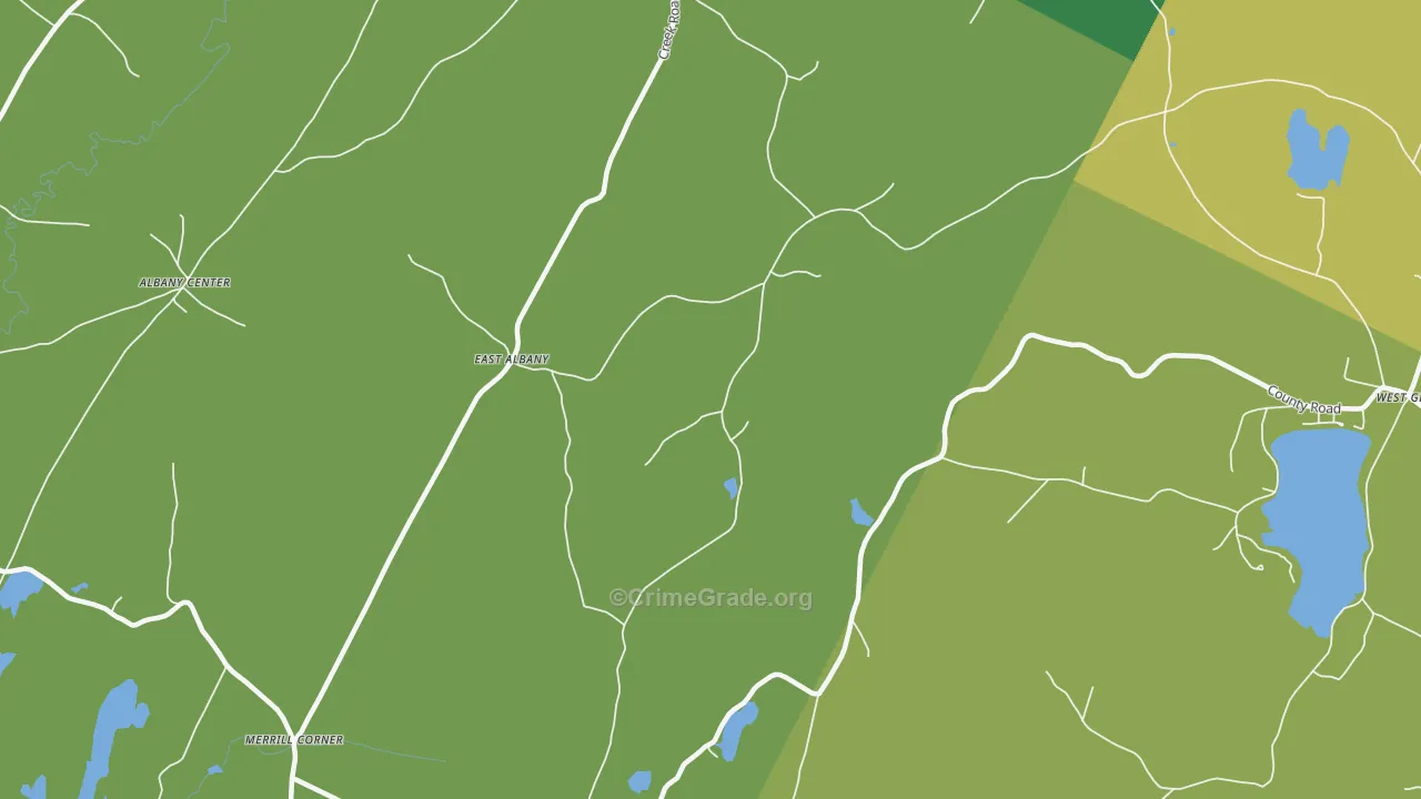 East Albany, VT Map of Vehicle Theft Rates