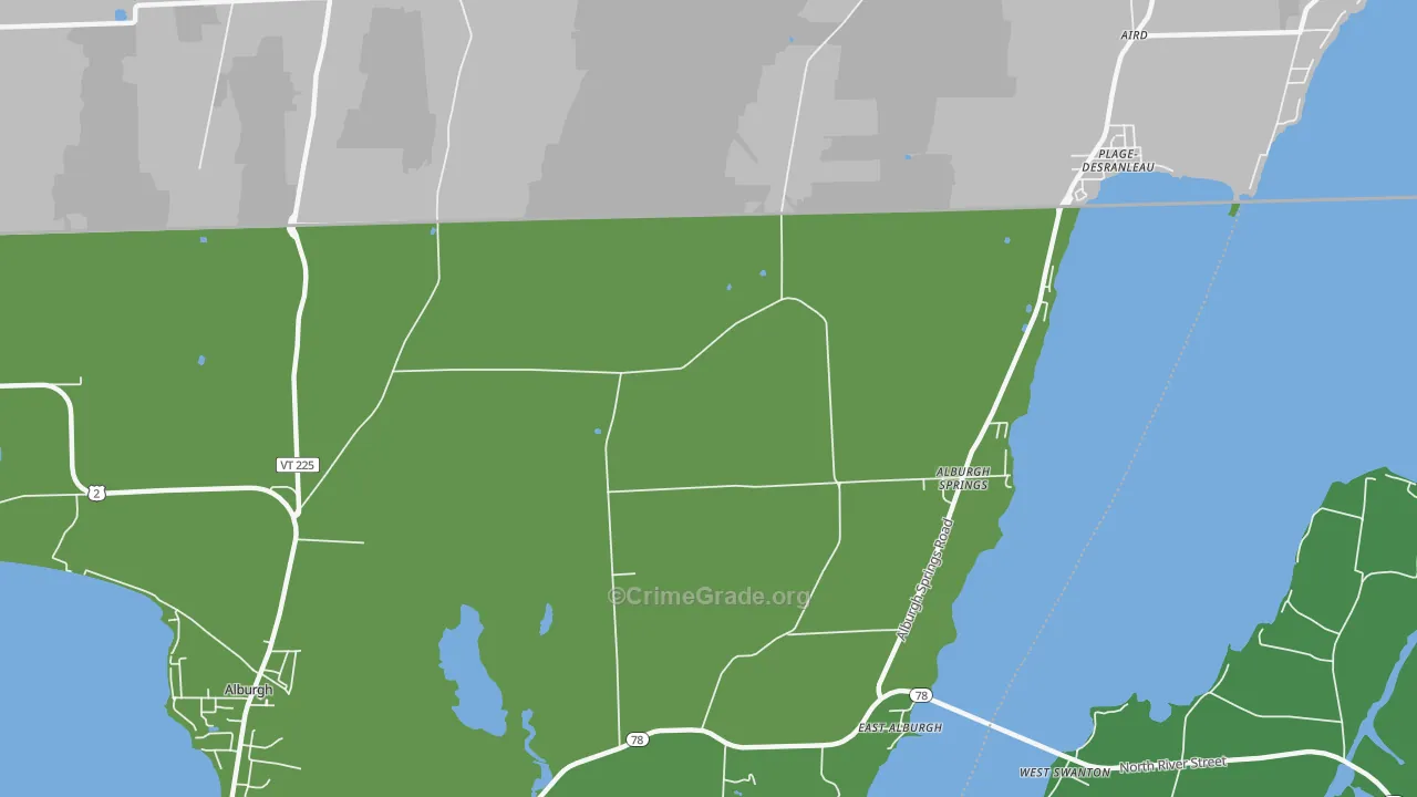 East Alburg, VT Map of Vehicle Theft Rates