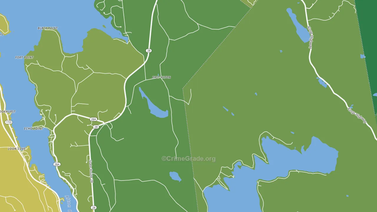 East Alton, NH Map of Vehicle Theft Rates