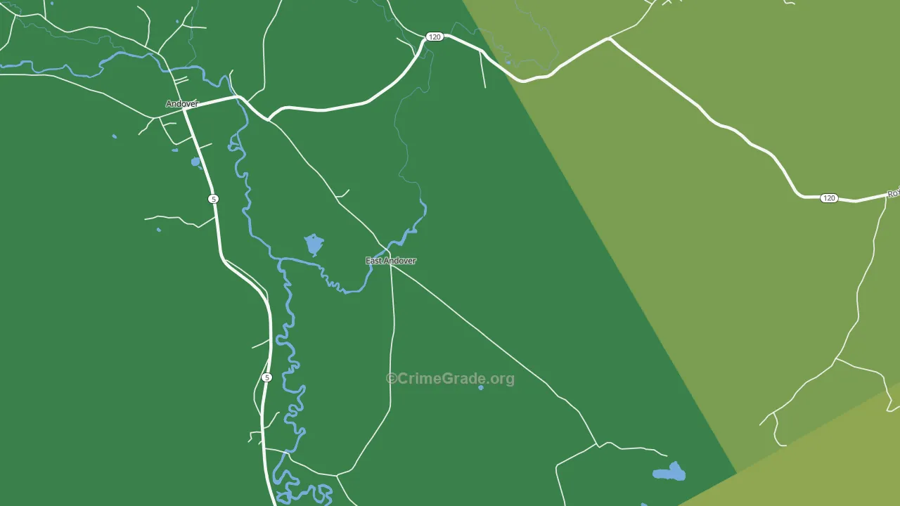 East Andover, ME Map of Vehicle Theft Rates