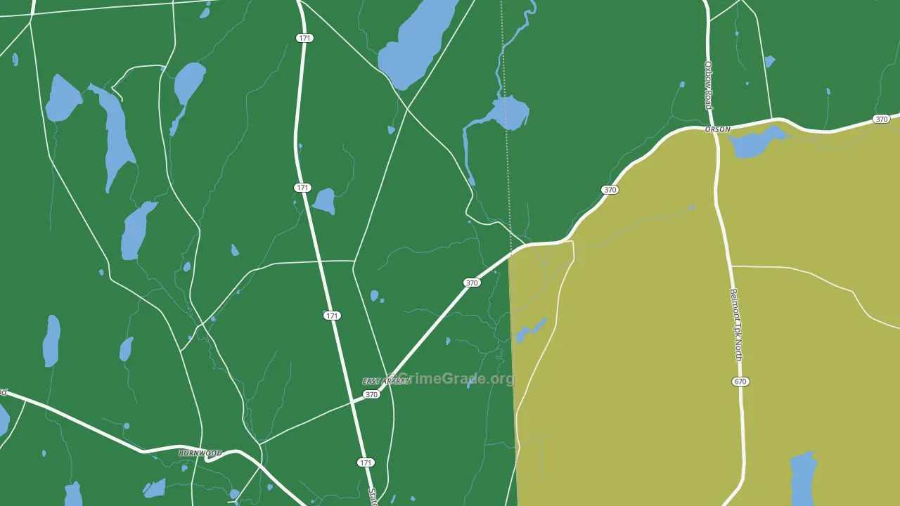 East Ararat, PA Map of Vehicle Theft Rates