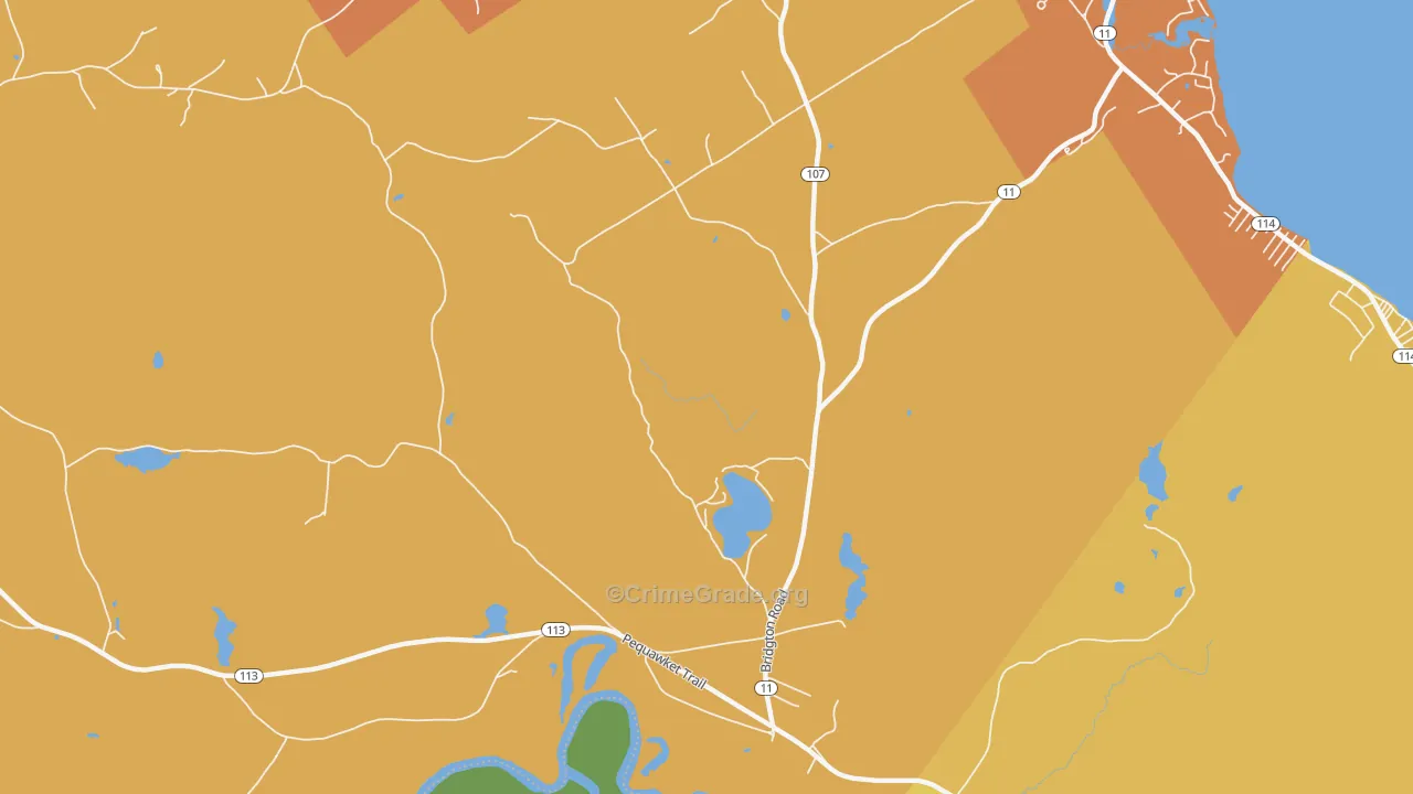 East Baldwin, ME Map of Vehicle Theft Rates