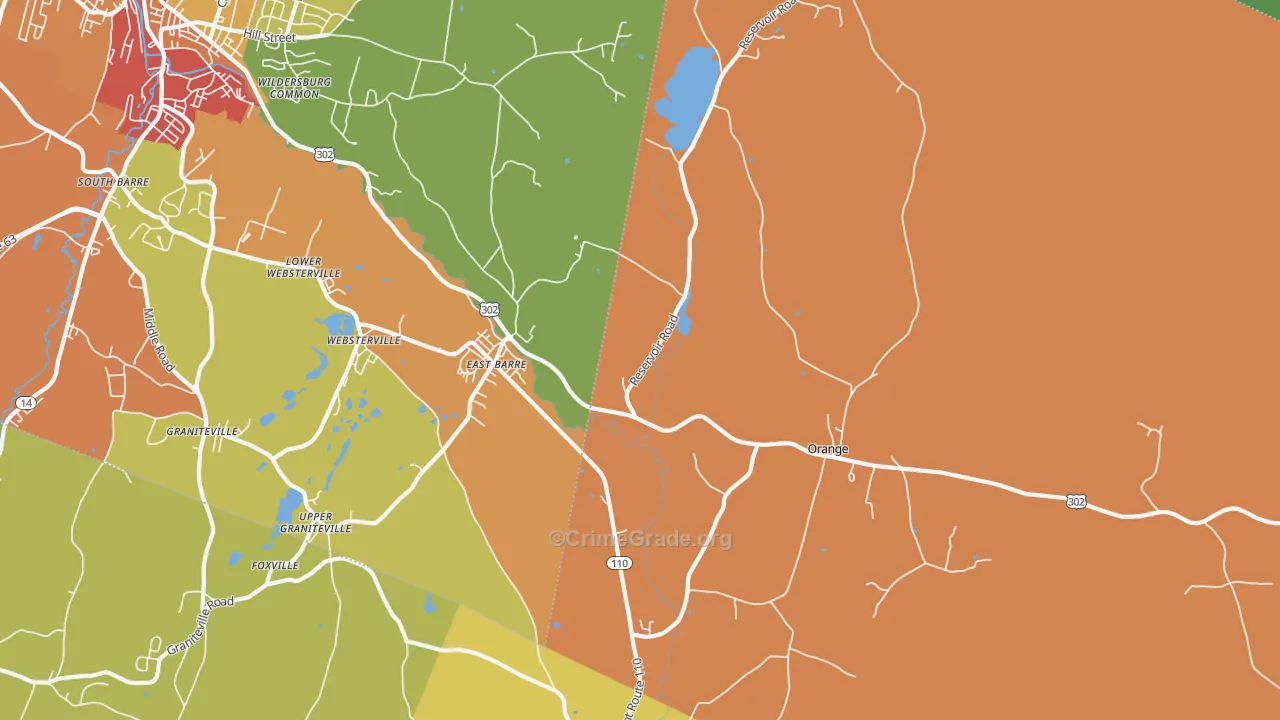 East Barre, VT Map of Vehicle Theft Rates
