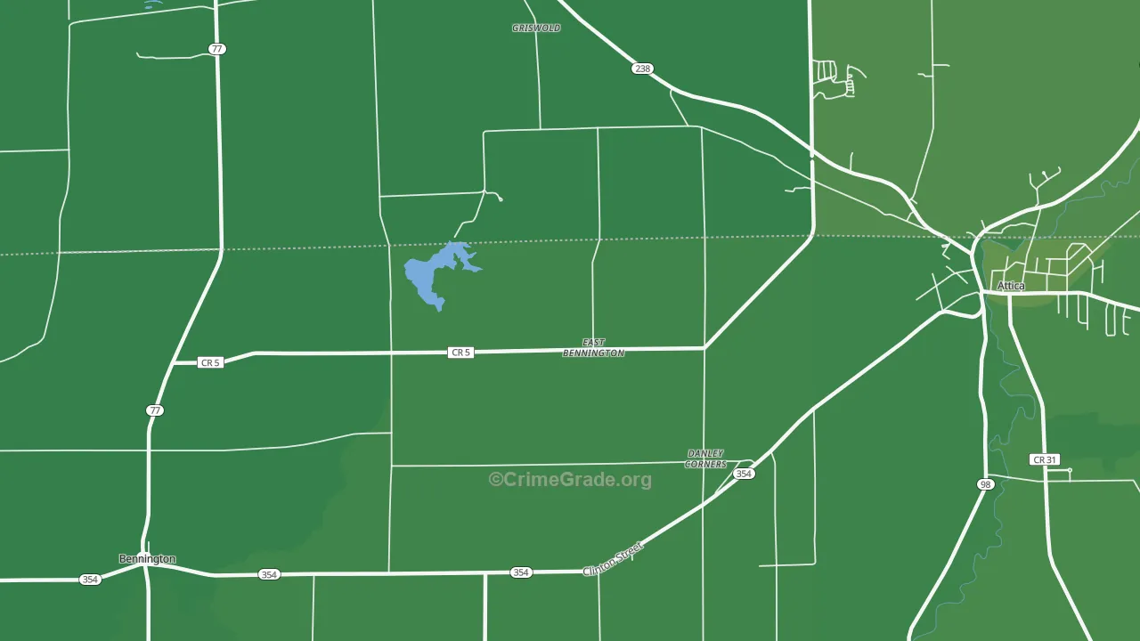 East Bennington, NY Map of Vehicle Theft Rates
