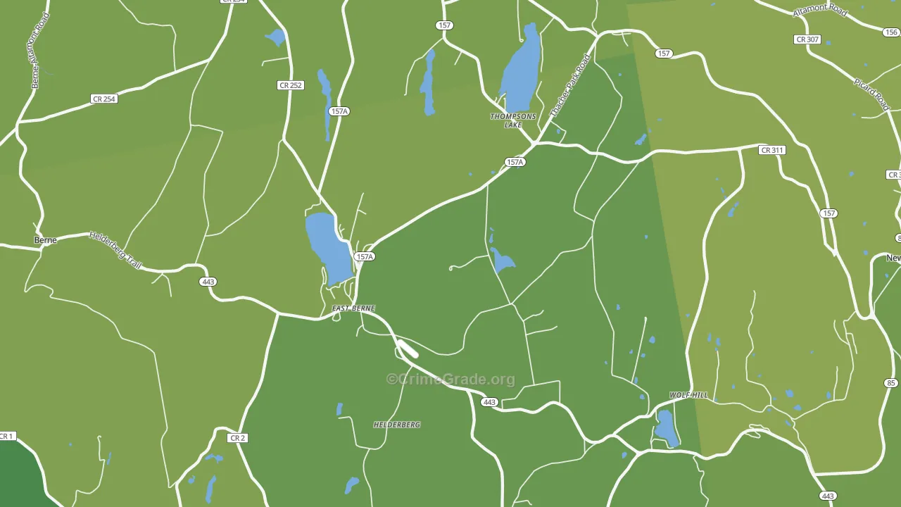 East Berne, NY Map of Vehicle Theft Rates