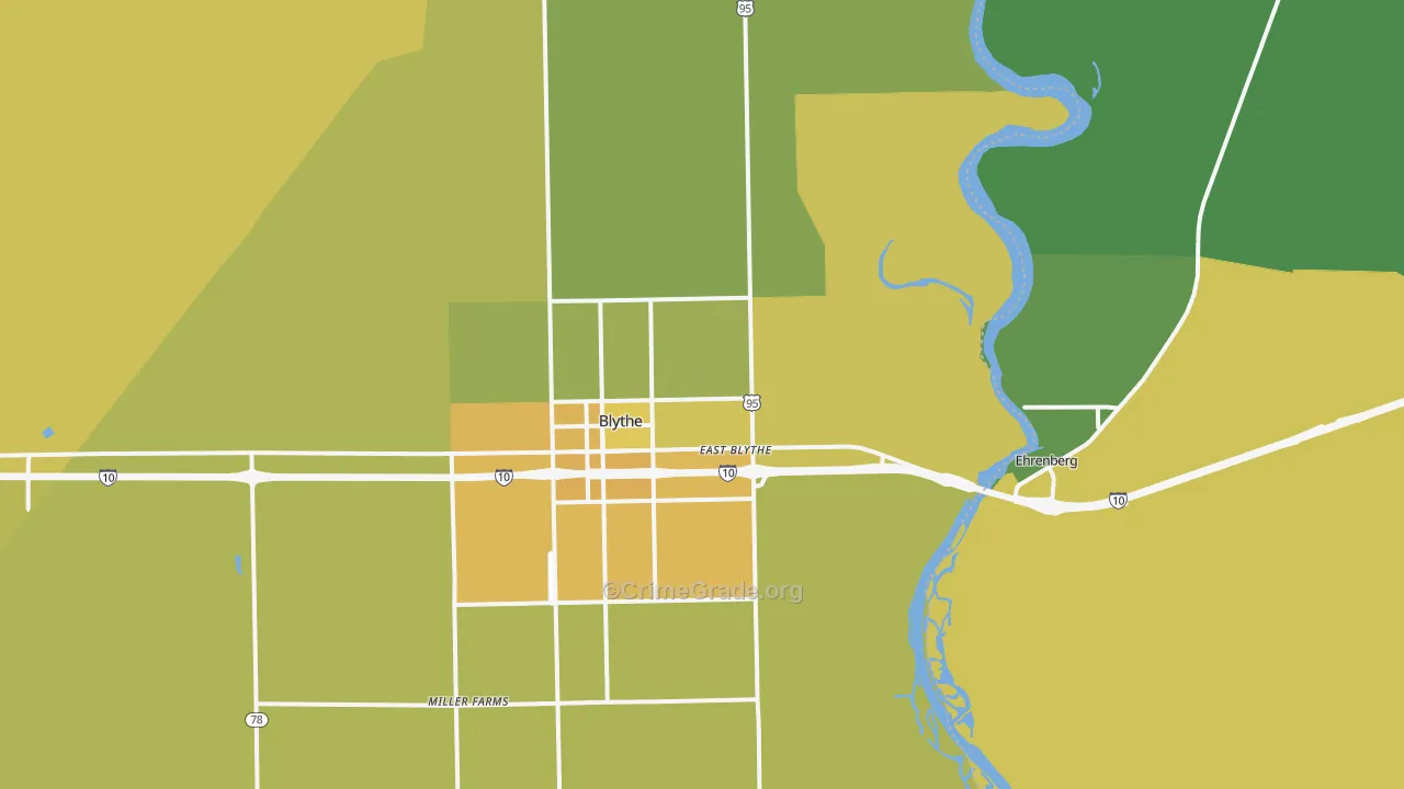East Blythe, CA Map of Vehicle Theft Rates