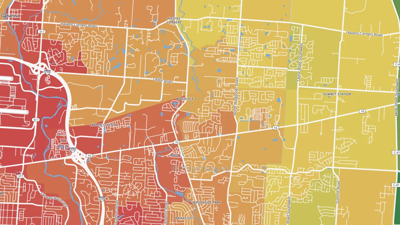 East Broad, Black Lick, OH Map of Vehicle Theft Rates