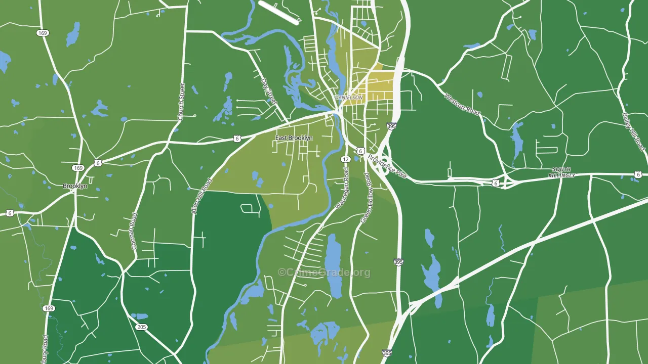 East Brooklyn, CT Map of Vehicle Theft Rates