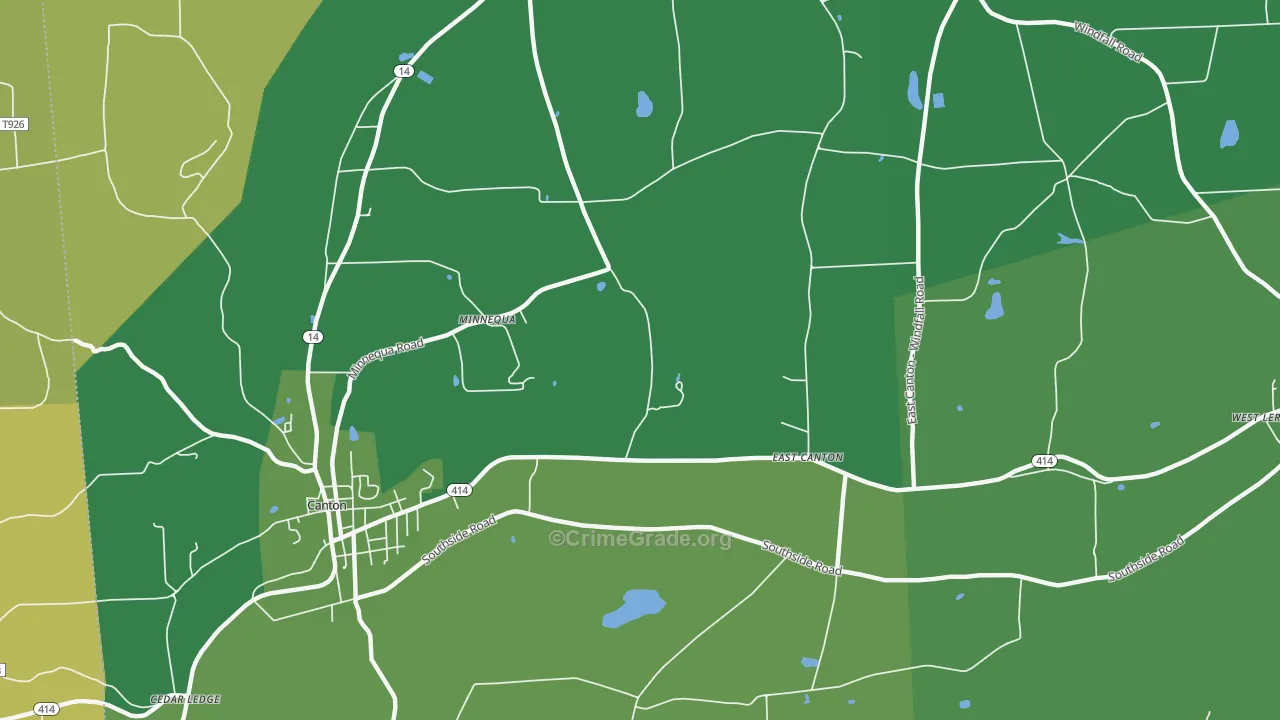 East Canton, PA Map of Vehicle Theft Rates