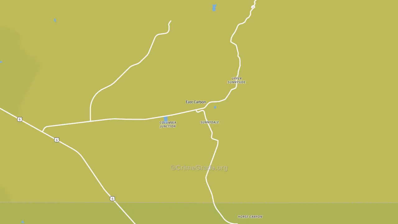 East Carbon, UT Map of Vehicle Theft Rates