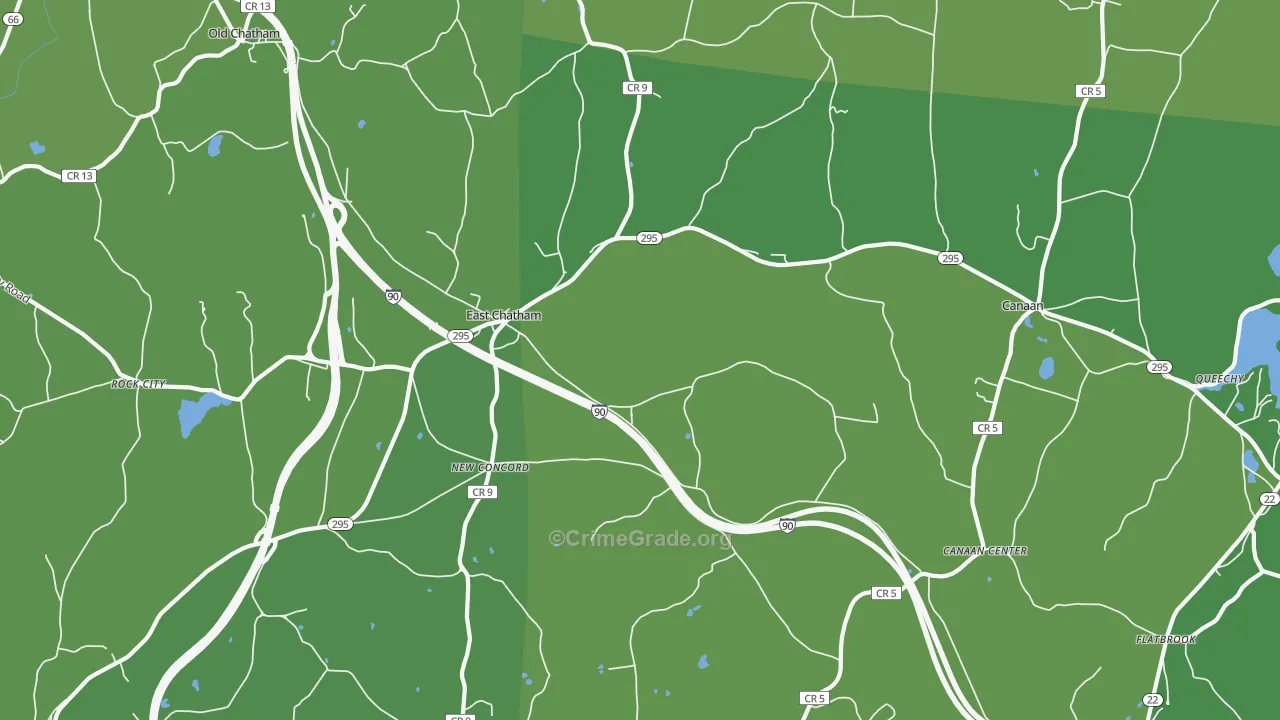 East Chatham, NY Map of Vehicle Theft Rates
