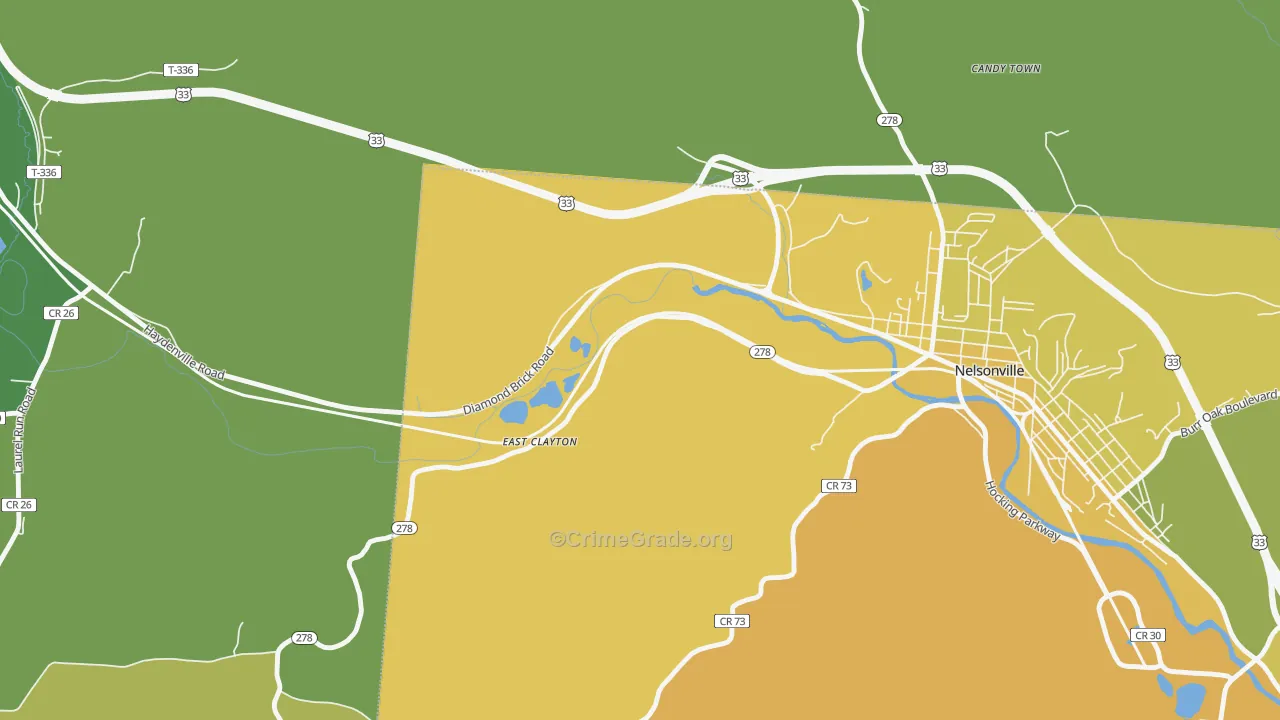 East Clayton, OH Map of Vehicle Theft Rates