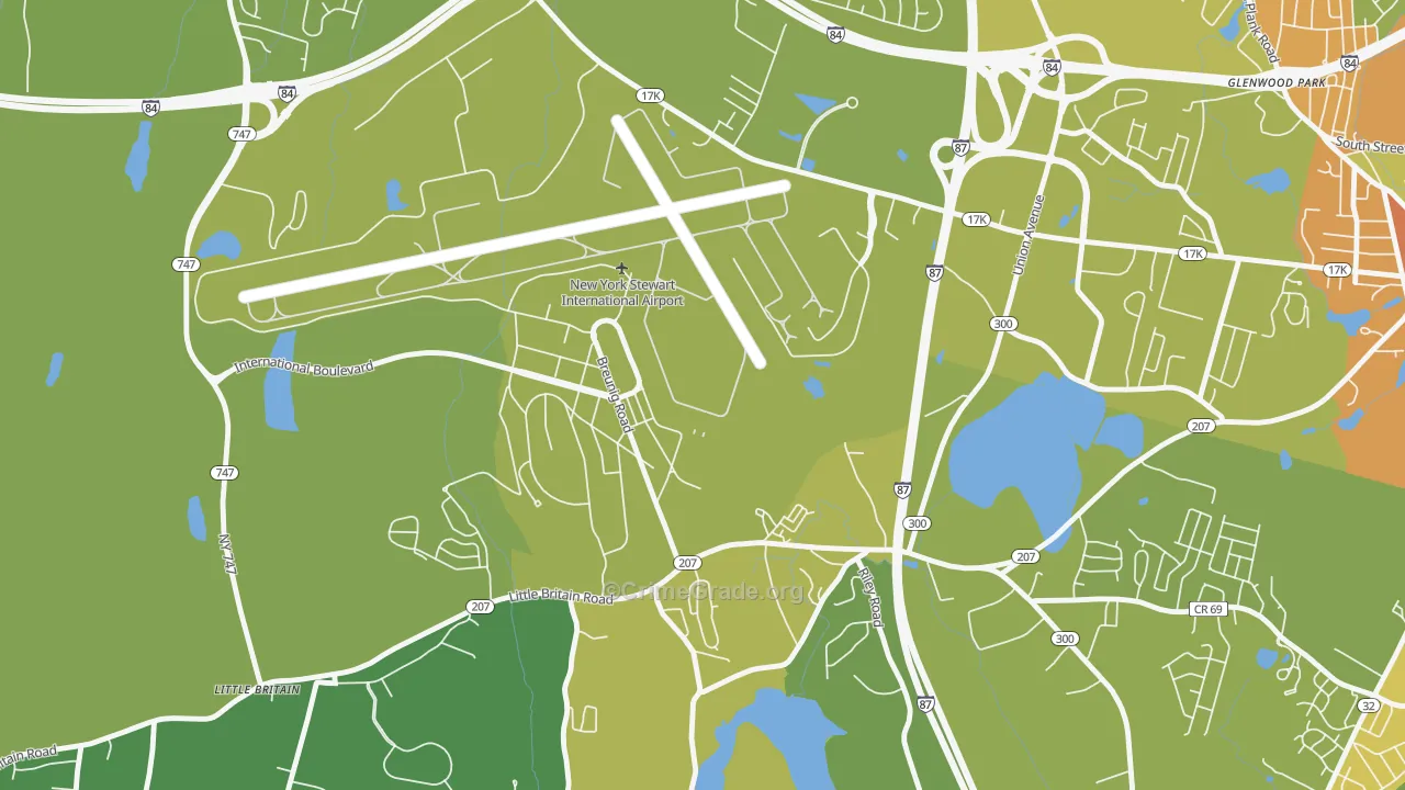 East Coldenham, NY Map of Vehicle Theft Rates