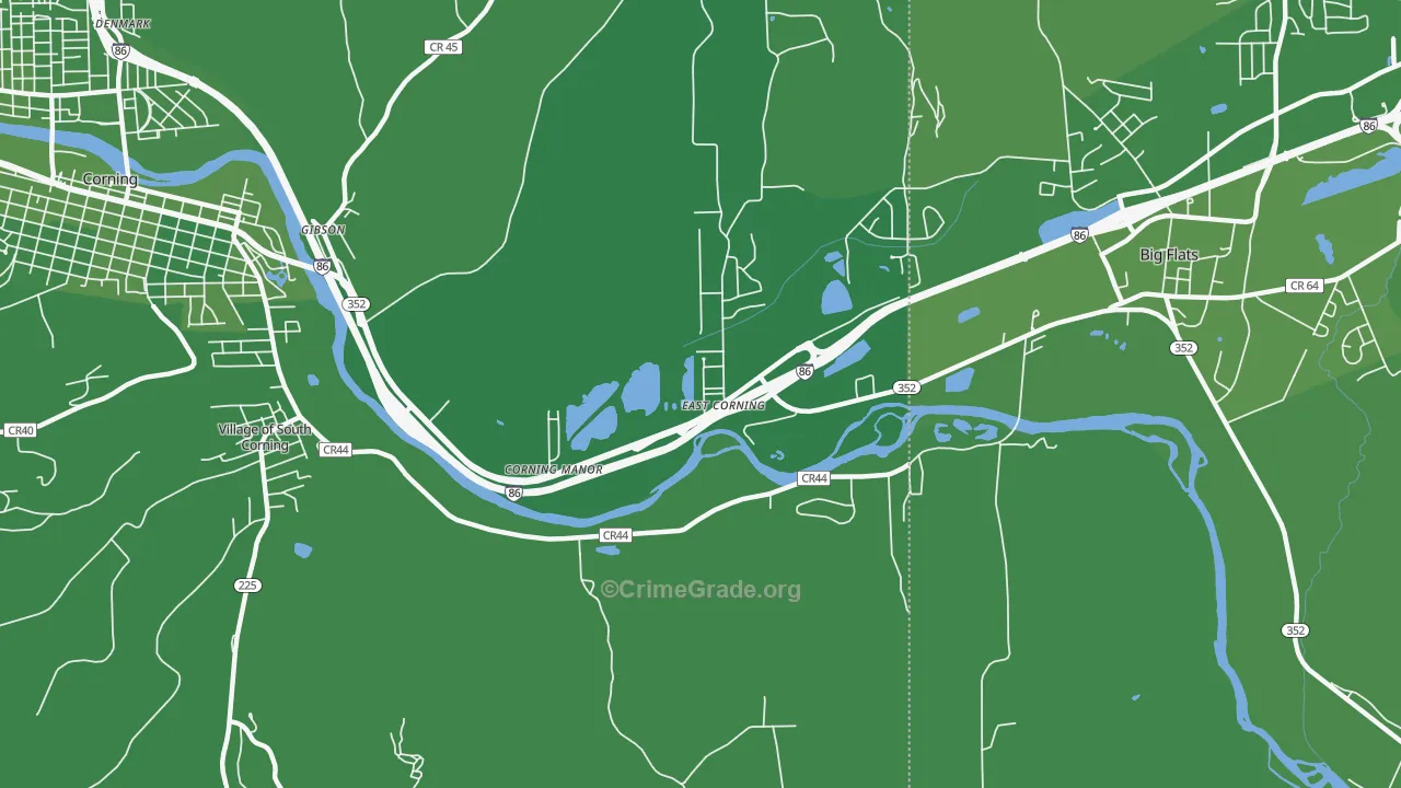 East Corning, NY Map of Vehicle Theft Rates