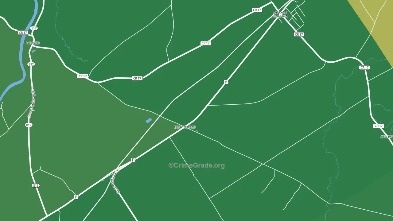 East De Kalb, NY Map of Vehicle Theft Rates