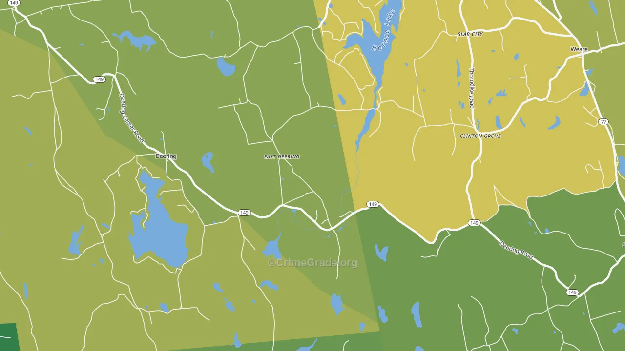 East Deering, NH Map of Vehicle Theft Rates