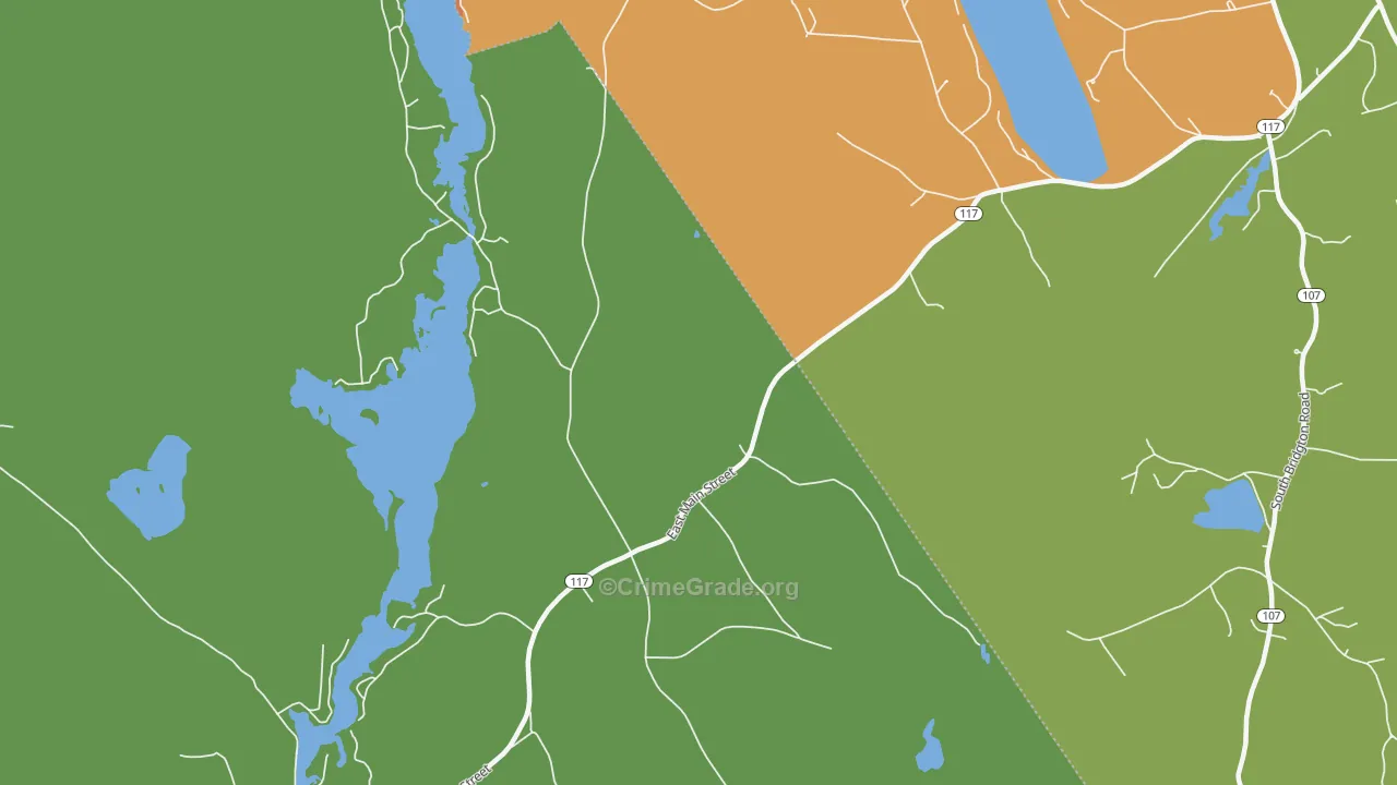 East Denmark, ME Map of Vehicle Theft Rates