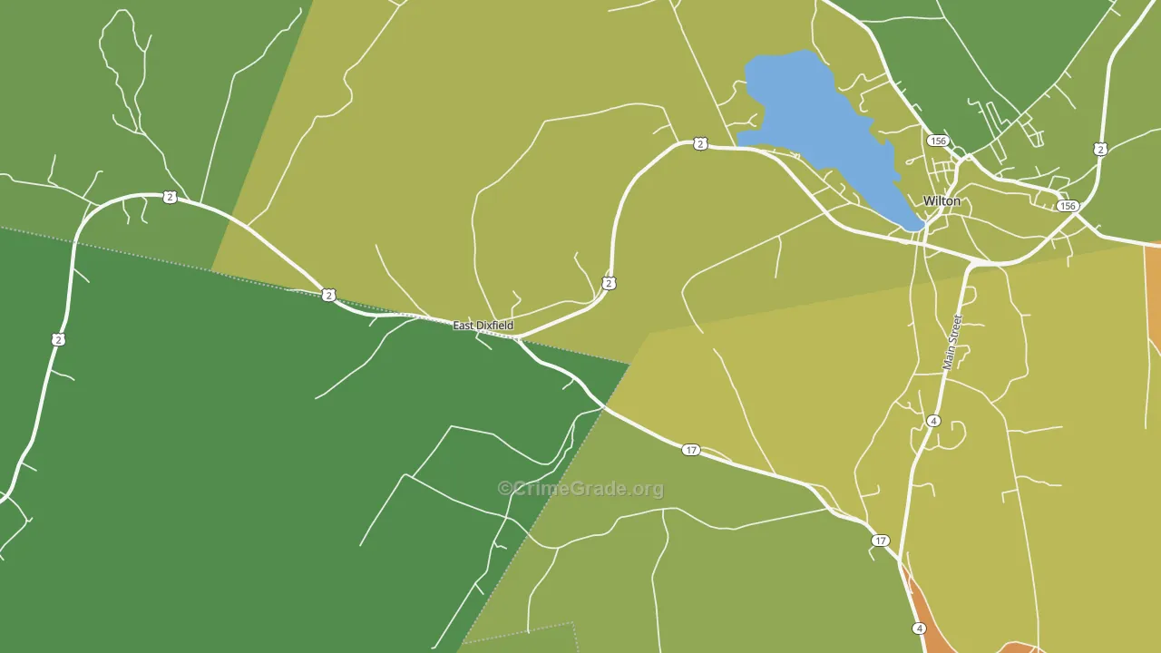East Dixfield, ME Map of Vehicle Theft Rates
