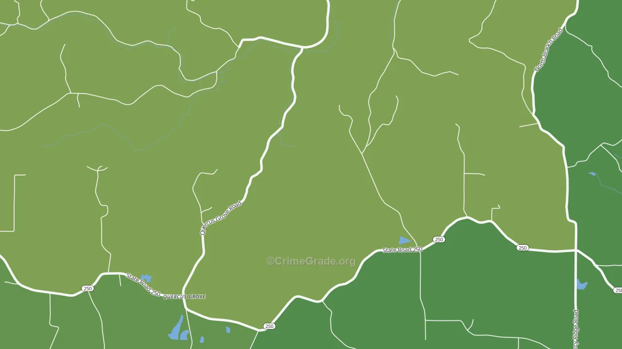 East Enterprise, IN Map of Vehicle Theft Rates