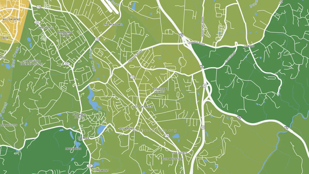 East Flat Rock, NC Map of Vehicle Theft Rates