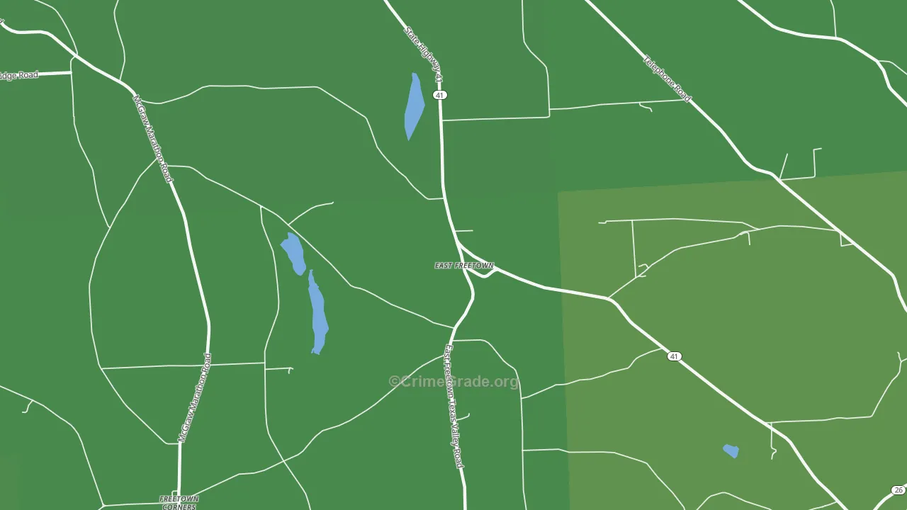 East Freetown, NY Map of Vehicle Theft Rates