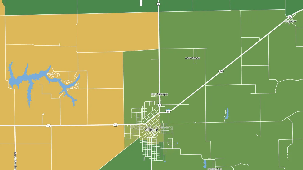 East Gillespie, IL Map of Vehicle Theft Rates
