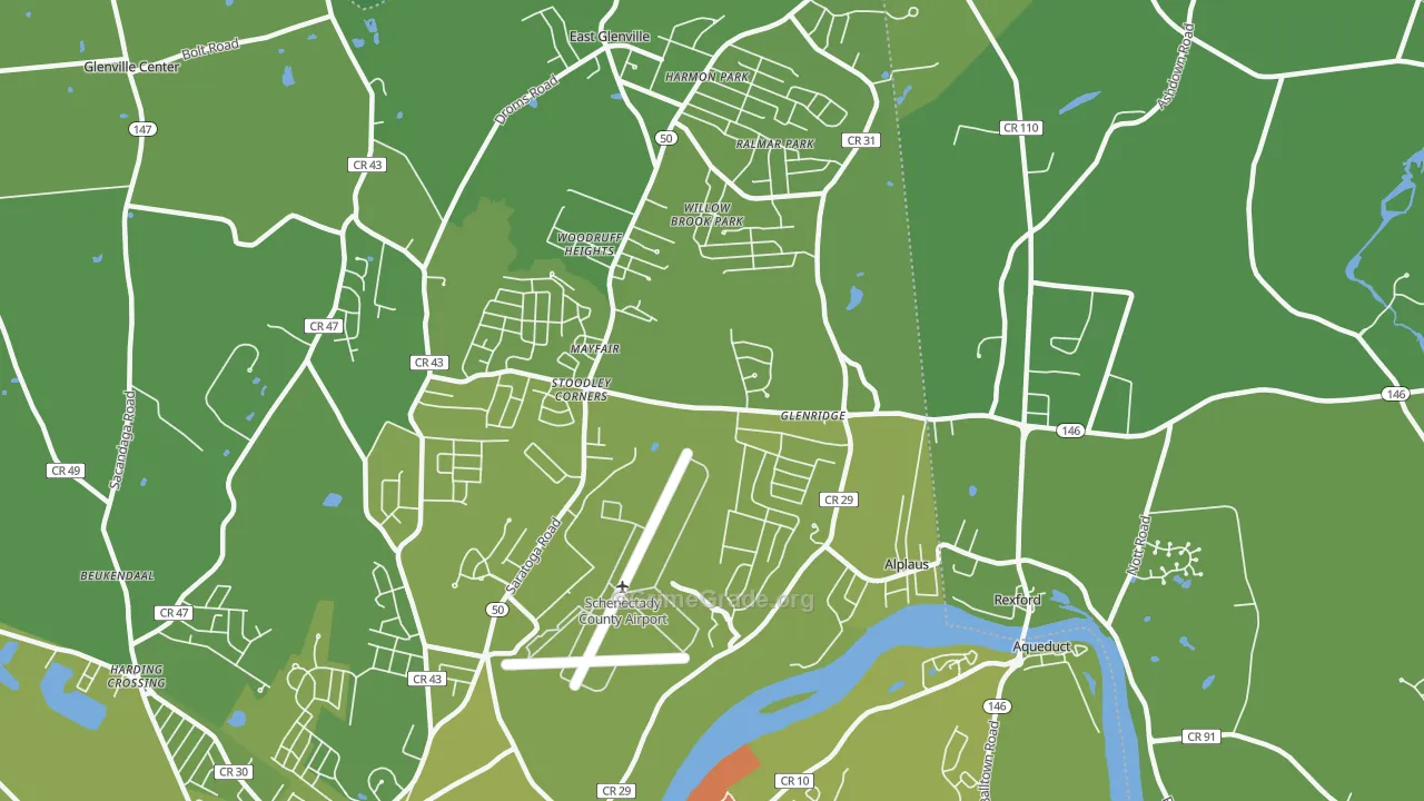 East Glenville, NY Map of Vehicle Theft Rates