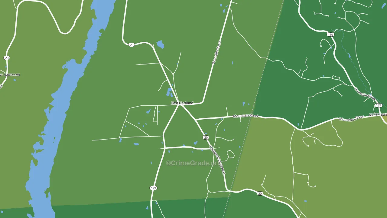 East Hartland, CT Map of Vehicle Theft Rates