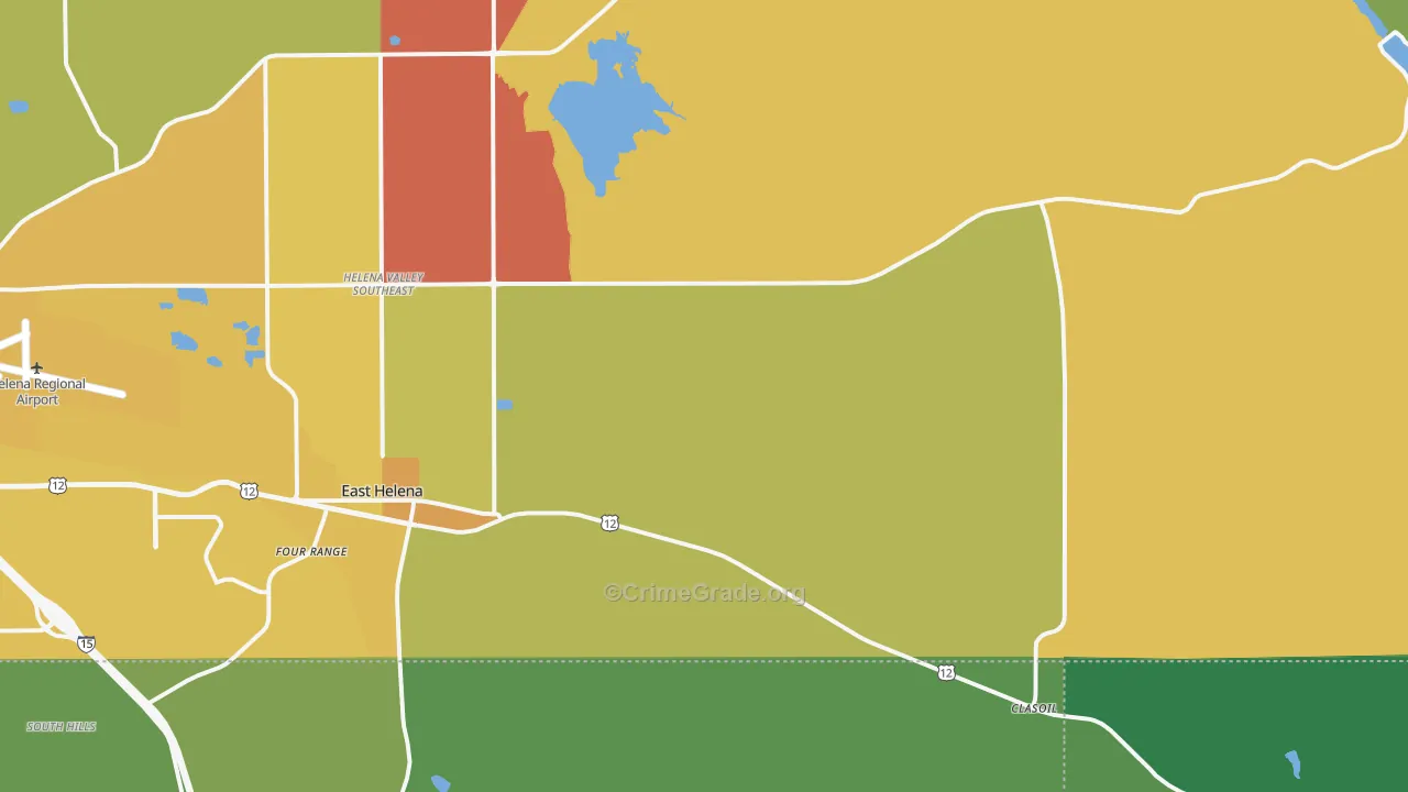 East Helena, MT Map of Vehicle Theft Rates