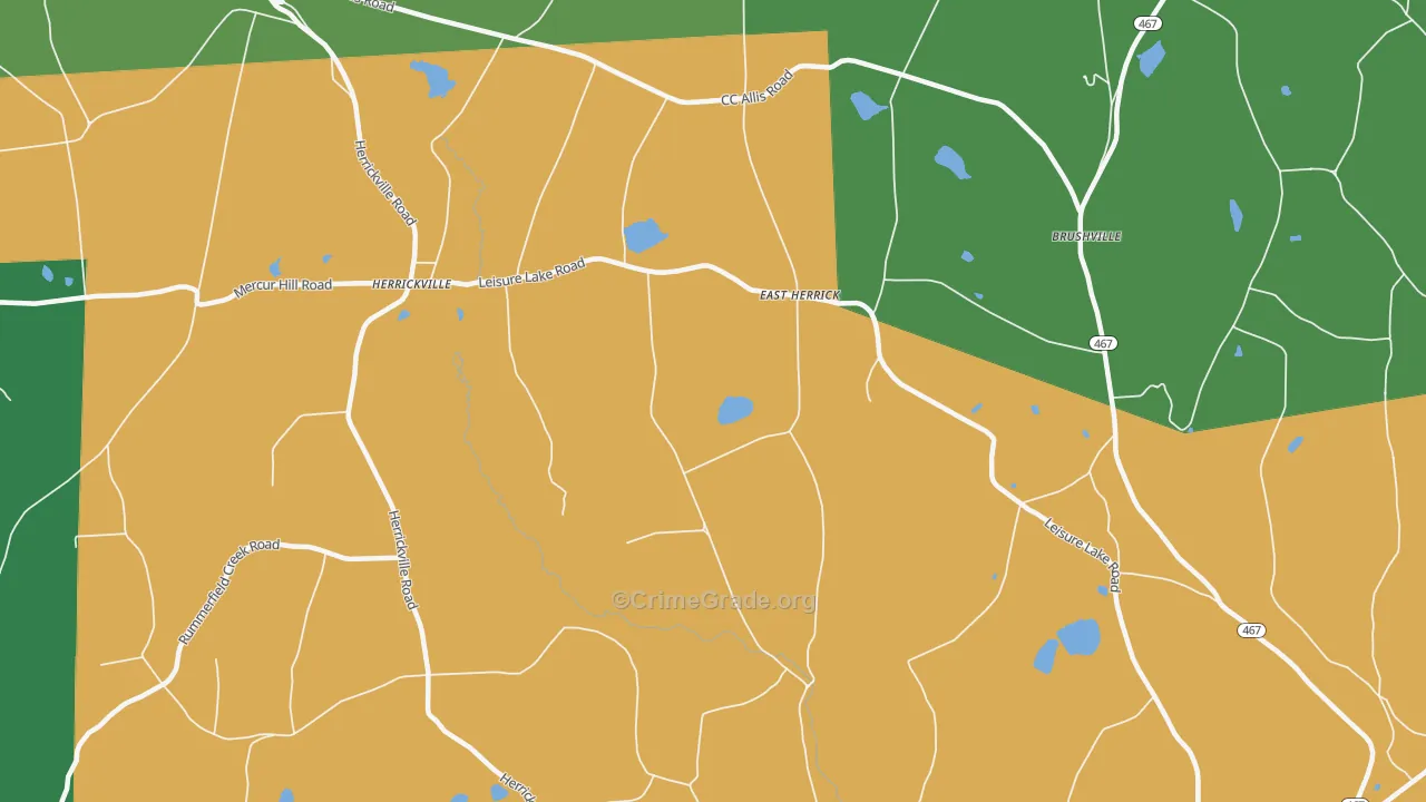 East Herrick, PA Map of Vehicle Theft Rates